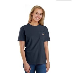 Carhartt Navy Blue T-Shirt Size Small Loose Fit